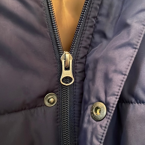 Lands End Blue Puffer Mens size XXL (50-52) Zip & Snap Down Jacket EUC Pockets - Picture 8 of 9